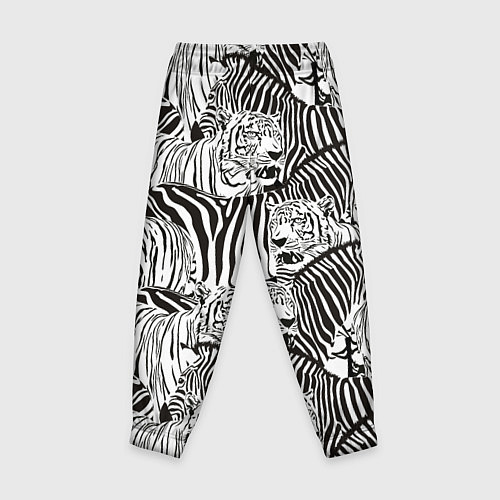 Детские брюки Зебры и тигры / 3D-принт – фото 2