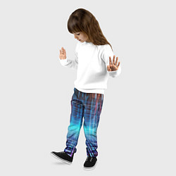 Брюки детские Киберпанк неоновый коридор, цвет: 3D-принт — фото 2