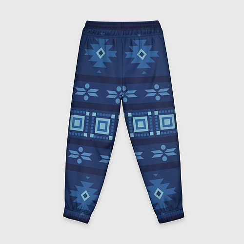 Детские брюки Blue tribal geometric / 3D-принт – фото 2
