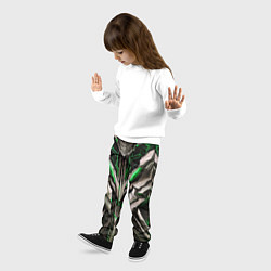 Брюки детские Зелёная кибер броня модерн, цвет: 3D-принт — фото 2