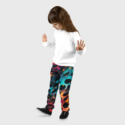 Брюки детские Разноцветный леопардовый паттерн, цвет: 3D-принт — фото 2