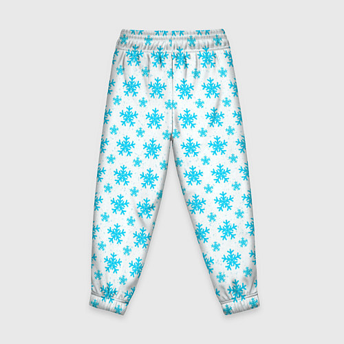 Детские брюки Паттерн снежинки бело-голубой / 3D-принт – фото 2