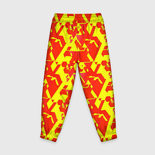 Детские брюки Красные фигуры на жёлтом фоне / 3D-принт – фото 2