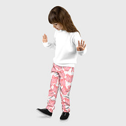 Брюки детские Узор с розовыми бантами в горошек, цвет: 3D-принт — фото 2