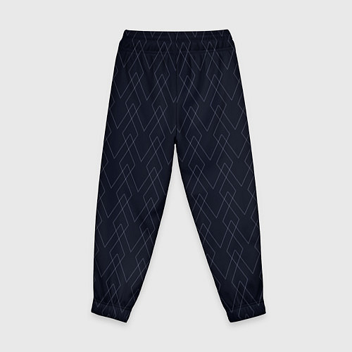 Детские брюки Тёмный синий геометричные линии / 3D-принт – фото 2
