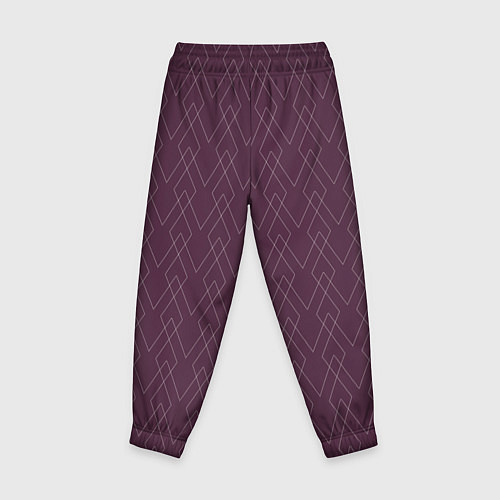 Детские брюки Бордовый геометричные линии / 3D-принт – фото 2