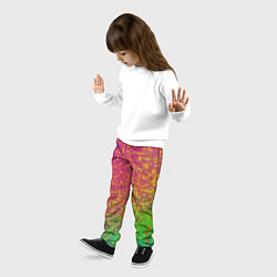 Брюки детские Разноцветные пиксели, цвет: 3D-принт — фото 2