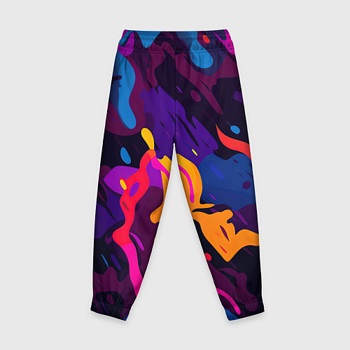 Детские брюки Камуфляж из разноцветных красок / 3D-принт – фото 2