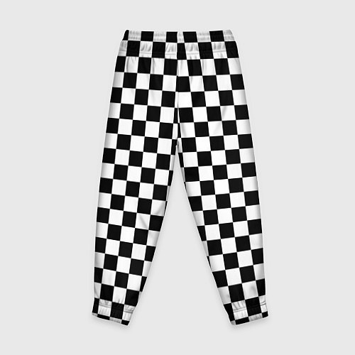 Детские брюки Шахматное поле чёрно-белый / 3D-принт – фото 2