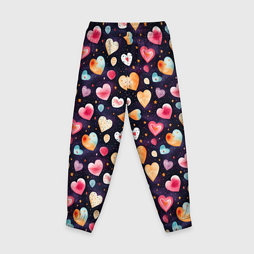 Детские брюки Паттерн с сердечками на Валентинов день / 3D-принт – фото 2