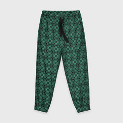 Детские брюки Тёмно-зелёный паттерн квадраты