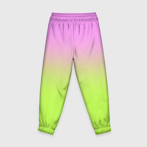 Детские брюки Розовый и ярко-зеленый градиент / 3D-принт – фото 2