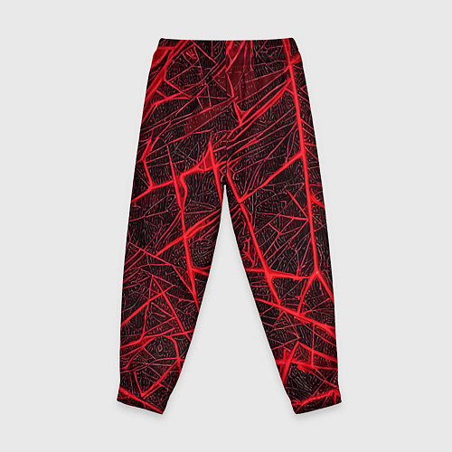 Детские брюки Красная паутина на чёрном фоне / 3D-принт – фото 2