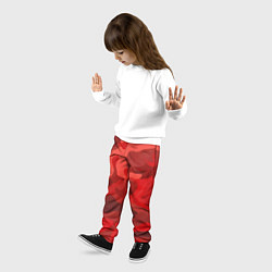 Брюки детские Красный камуфляж крупный, цвет: 3D-принт — фото 2