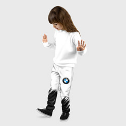 Брюки детские BMW чёрные штрихи текстура, цвет: 3D-принт — фото 2