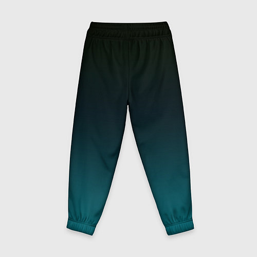 Детские брюки Чёрно голубой бирюзовый градиент / 3D-принт – фото 2