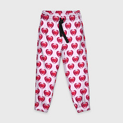Детские брюки Двойное сердце на розовом фоне