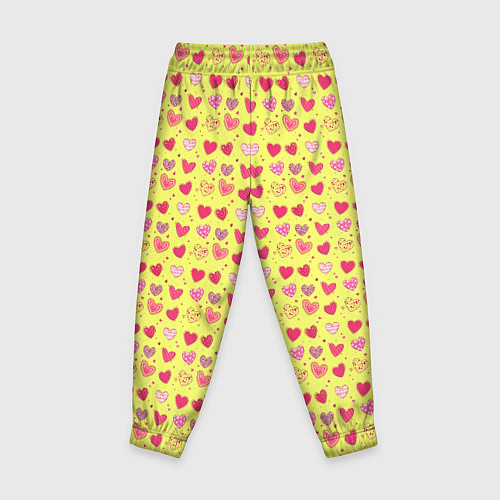 Детские брюки Сердечки на желтом - паттерн / 3D-принт – фото 2