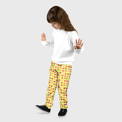 Брюки детские Сердечки на желтом - паттерн, цвет: 3D-принт — фото 2