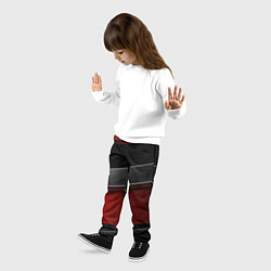 Брюки детские Красный серый и черный, цвет: 3D-принт — фото 2