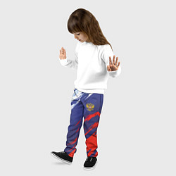 Брюки детские Россия Sport брызги красок триколор, цвет: 3D-принт — фото 2