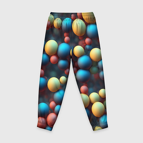 Детские брюки Разноцветные шарики молекул / 3D-принт – фото 2