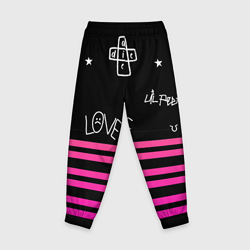 Детские брюки Lil Peep розовые полосы / 3D-принт – фото 2