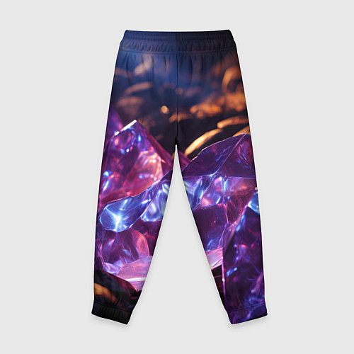 Детские брюки Фиолетовые комические камни / 3D-принт – фото 2