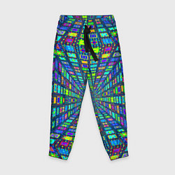 Детские брюки Абстрактный узор коридор из разноцветных квадратов