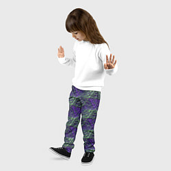 Брюки детские Фиолетово-зеленые ромбики, цвет: 3D-принт — фото 2
