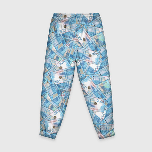 Детские брюки Деньги - купюры в 2 тысячи рублей / 3D-принт – фото 2