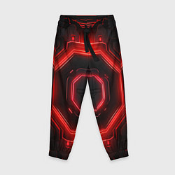 Брюки детские Nvidia style black and red neon, цвет: 3D-принт