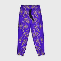 Детские брюки Контурные цветы на фиолетовом фоне