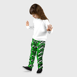Брюки детские Зелёно-белая техно броня, цвет: 3D-принт — фото 2