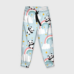 Детские брюки Панда на радуге