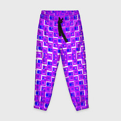 Детские брюки Фиолетовые квадраты на белом фоне