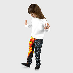Брюки детские Текстура огня и воды, цвет: 3D-принт — фото 2