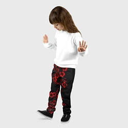 Брюки детские Клеймо жертвы из аниме Берсерк - красные цветы, цвет: 3D-принт — фото 2