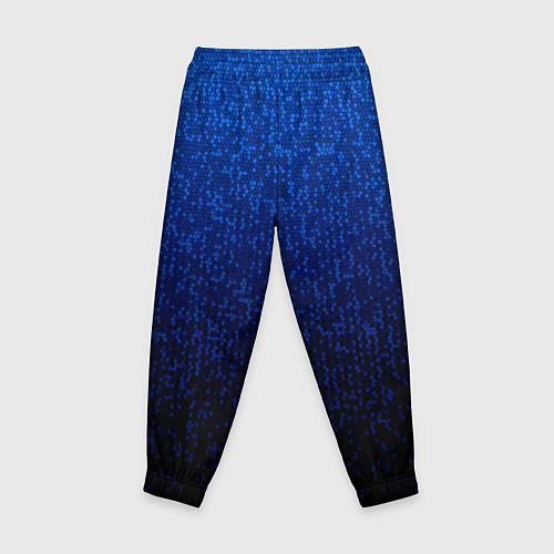 Детские брюки Градиент мелкая мозаика сине-чёрный / 3D-принт – фото 2