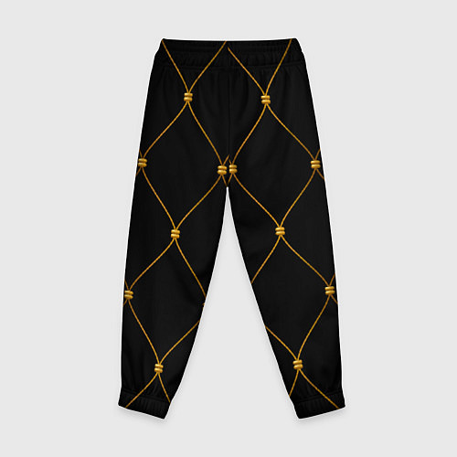 Детские брюки Желтая сетка на черном / 3D-принт – фото 2