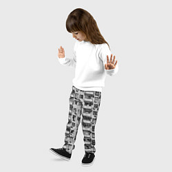 Брюки детские Панелька в черно-белых тонах, цвет: 3D-принт — фото 2