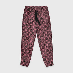 Детские брюки Паттерн стилизованные цветы чёрно-розовый