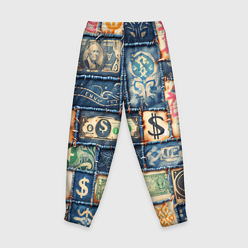 Детские брюки Баксы на дениме пэчворк / 3D-принт – фото 2