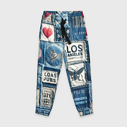 Детские брюки Лос Анджелес на джинсах-пэчворк