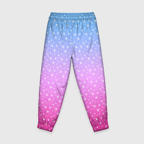Детские брюки Звёздный градиент голубой и розовый / 3D-принт – фото 2