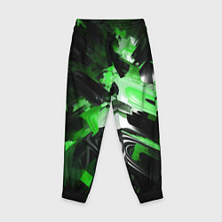 Брюки детские Green dark abstract geometry style, цвет: 3D-принт