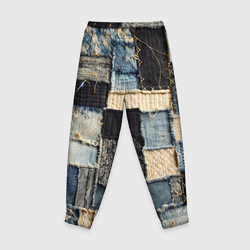 Детские брюки Заплатки пэчворк на джинсе / 3D-принт – фото 2
