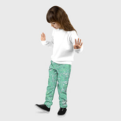 Брюки детские Текстура изумрудный, цвет: 3D-принт — фото 2