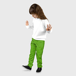 Брюки детские Кислотный зелёный имитация сетки, цвет: 3D-принт — фото 2