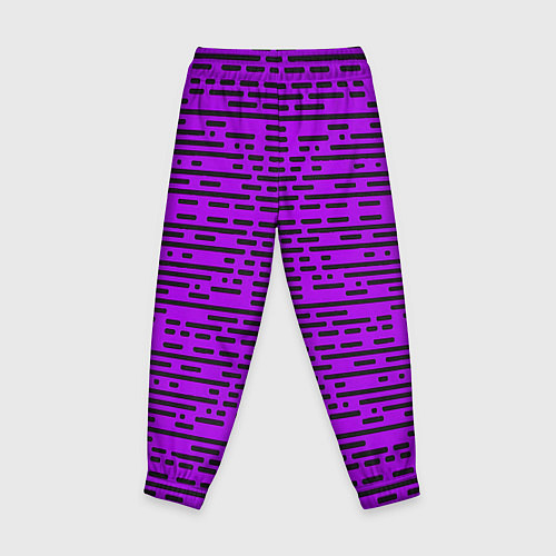 Детские брюки Чёрные полосы на фиолетовом фоне / 3D-принт – фото 2